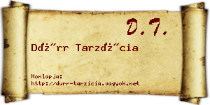 Dürr Tarzícia névjegykártya